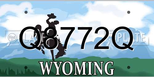Q8772Q Wyoming License Plate