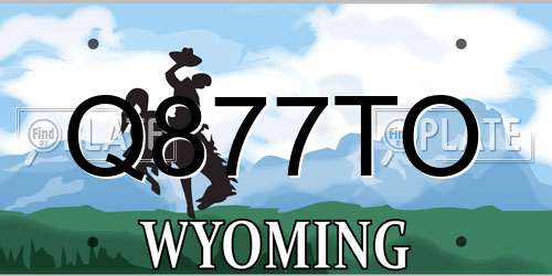Q877TO Wyoming License Plate