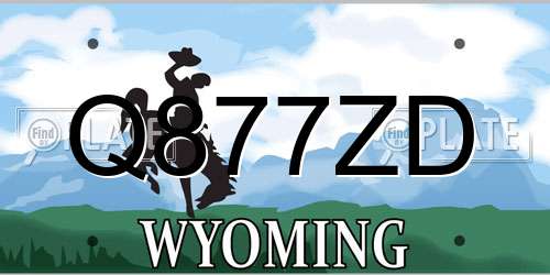 Q877ZD Wyoming License Plate