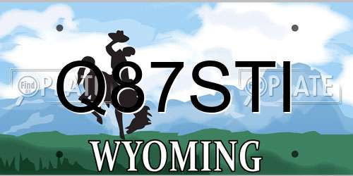 Q87STI Wyoming License Plate