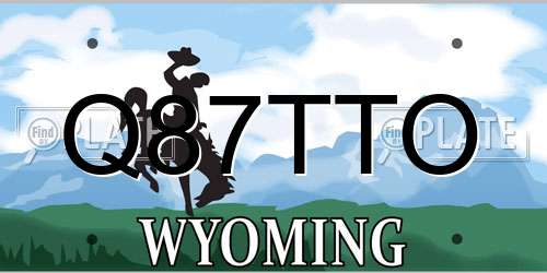 Q87TTO Wyoming License Plate