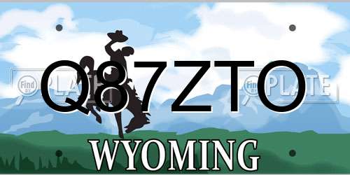 Q87ZTO Wyoming License Plate
