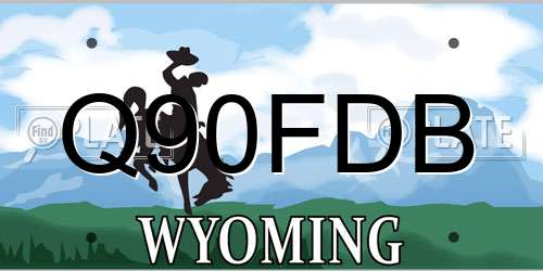 Q90FDB Wyoming License Plate