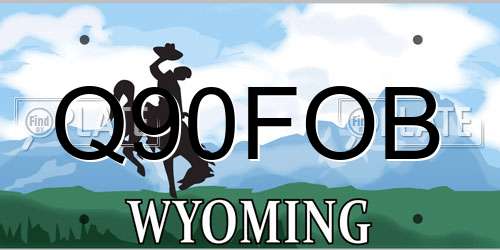 Q90FOB Wyoming License Plate