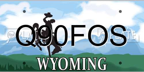 Q90FOS Wyoming License Plate