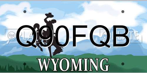 Q90FQB Wyoming License Plate