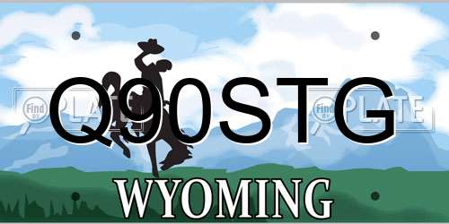 Q90STG Wyoming License Plate