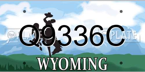 Q9336C Wyoming License Plate