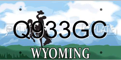 Q933GC Wyoming License Plate