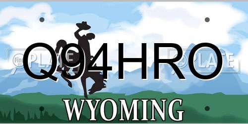 Q94HRO Wyoming License Plate