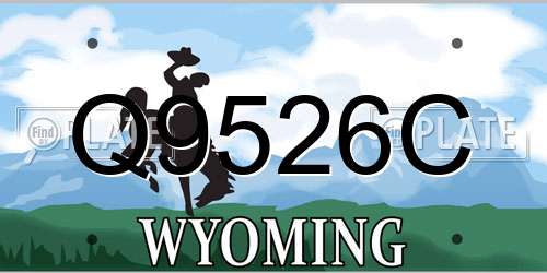 Q9526C Wyoming License Plate