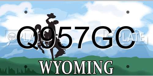 Q957GC Wyoming License Plate