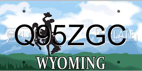 Q95ZGC Wyoming License Plate