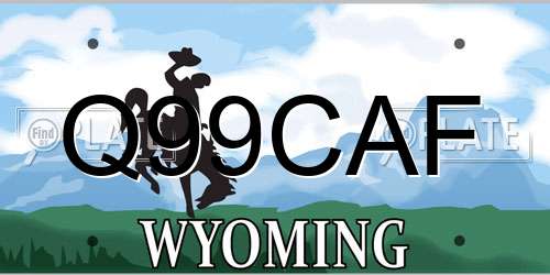 Q99CAF Wyoming License Plate
