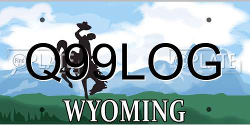 Q99LOG Wyoming License Plate