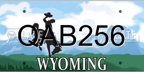 QAB256 Wyoming License Plate