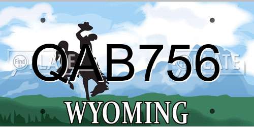 QAB756 Wyoming License Plate