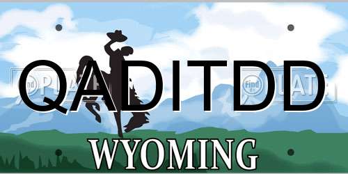 QADITDD Wyoming License Plate