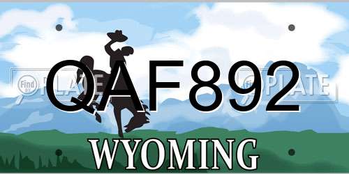 QAF892 Wyoming License Plate