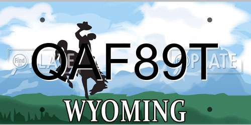 QAF89T Wyoming License Plate