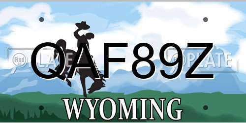 QAF89Z Wyoming License Plate