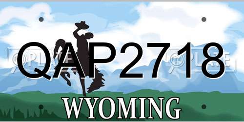 QAP2718 Wyoming License Plate