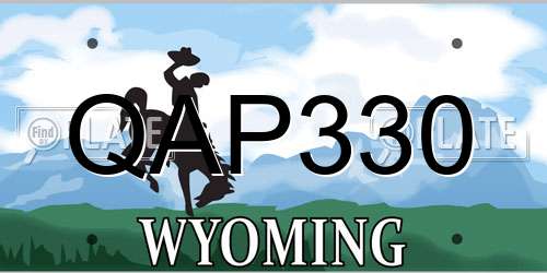 QAP330 Wyoming License Plate