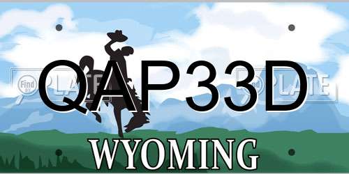 QAP33D Wyoming License Plate