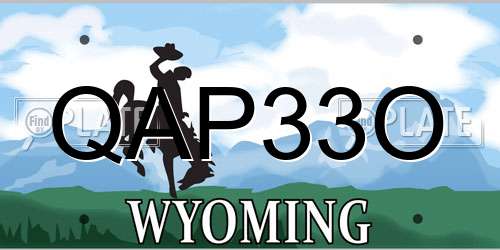 QAP33O Wyoming License Plate