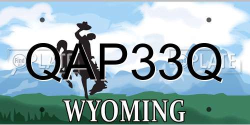 QAP33Q Wyoming License Plate