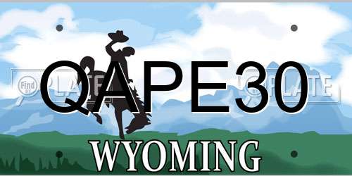 QAPE30 Wyoming License Plate