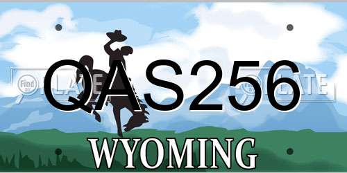 QAS256 Wyoming License Plate