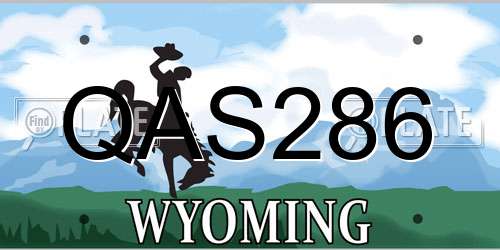 QAS286 Wyoming License Plate