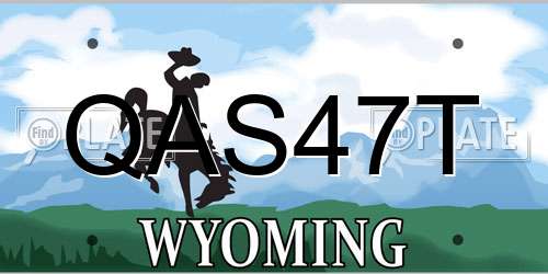 QAS47T Wyoming License Plate