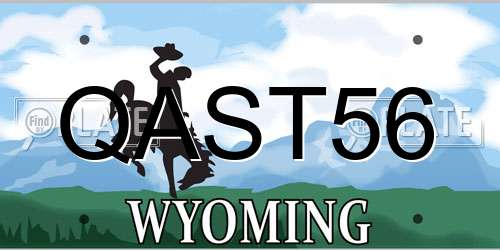 QAST56 Wyoming License Plate
