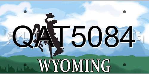 QAT5084 Wyoming License Plate