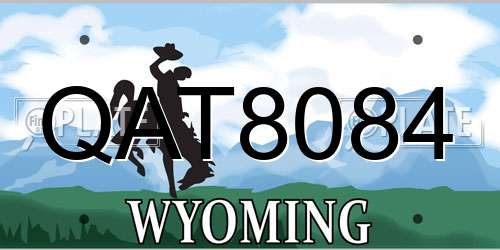 QAT8084 Wyoming License Plate
