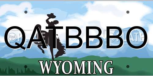 QATBBBO Wyoming License Plate
