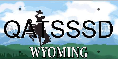 QATSSSD Wyoming License Plate