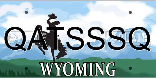 QATSSSQ Wyoming License Plate