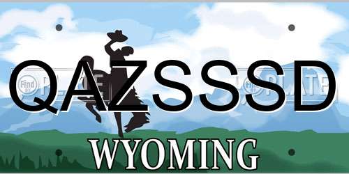 QAZSSSD Wyoming License Plate