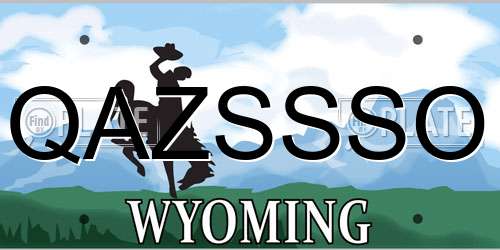 QAZSSSO Wyoming License Plate
