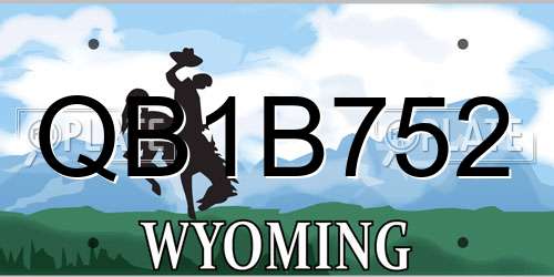 QB1B752 Wyoming License Plate
