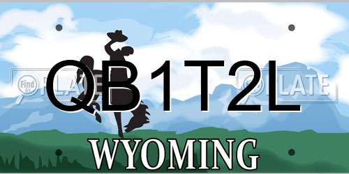 QB1T2L Wyoming License Plate
