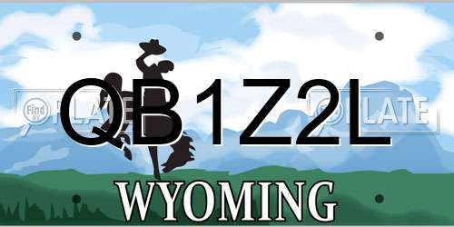 QB1Z2L Wyoming License Plate