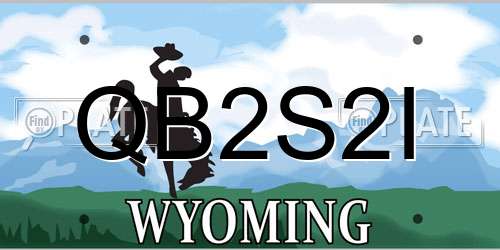 QB2S2I Wyoming License Plate