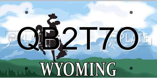 QB2T7O Wyoming License Plate