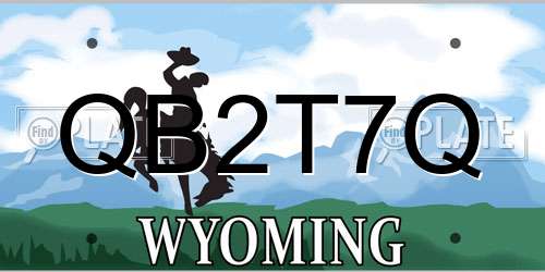 QB2T7Q Wyoming License Plate