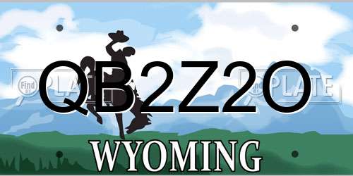 QB2Z2O Wyoming License Plate