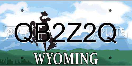 QB2Z2Q Wyoming License Plate